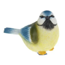 Merkloos Decoratie Tuinbeeld Vogeltje - Pimpelmees - Polystone - 13 Cm -Groene Hoek 1000090263 0101