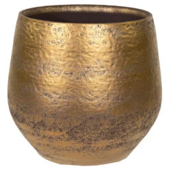 Mega Collections Plantenpot - Keramiek - Goud - D32 X H29 Cm