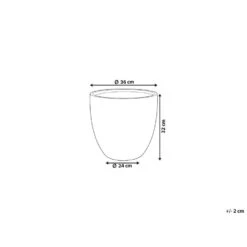 Beliani Plantenbak Voor Buiten KANNIA - Grijs Klei-vezelmengsel -Groene Hoek 1000091946 0102