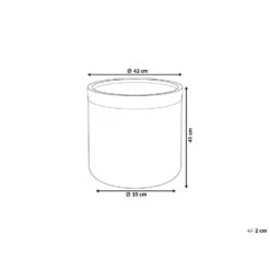 Beliani Plantenbak Voor Buiten SAMOS - Grijs Klei-vezelmengsel -Groene Hoek 1000092441 0102