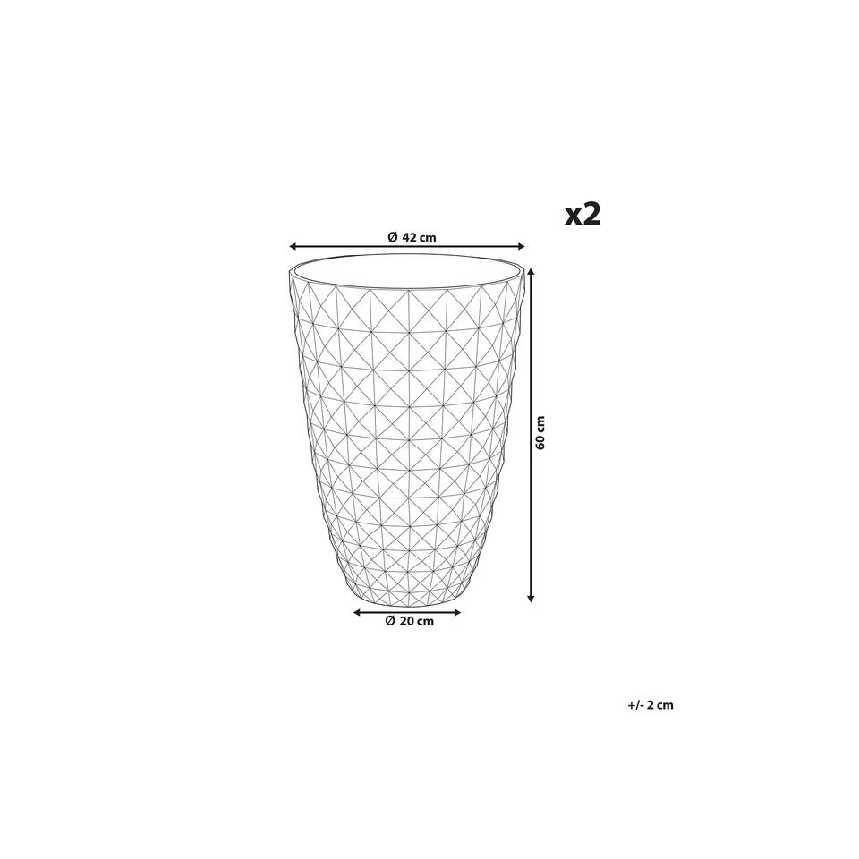 Beliani Plantenbak Voor Buiten FERIZA - Blauw Klei-vezelmengsel 5 Beliani Plantenbak Voor Buiten FERIZA - Blauw Klei-vezelmengsel - Afbeelding 3