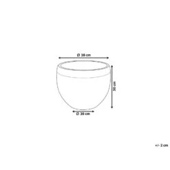 Beliani Plantenbak Voor Buiten ZAKROS - Grijs Klei-vezelmengsel -Groene Hoek 1000095093 0102