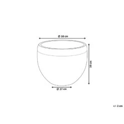 Beliani Plantenbak Voor Buiten ZAKROS - Wit Klei-vezelmengsel -Groene Hoek 1000095097 0102