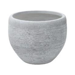 Beliani Plantenbak Voor Buiten ZAKROS - Wit Klei-vezelmengsel