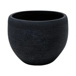 Beliani Plantenbak Voor Buiten ZAKROS - Zwart Klei-vezelmengsel