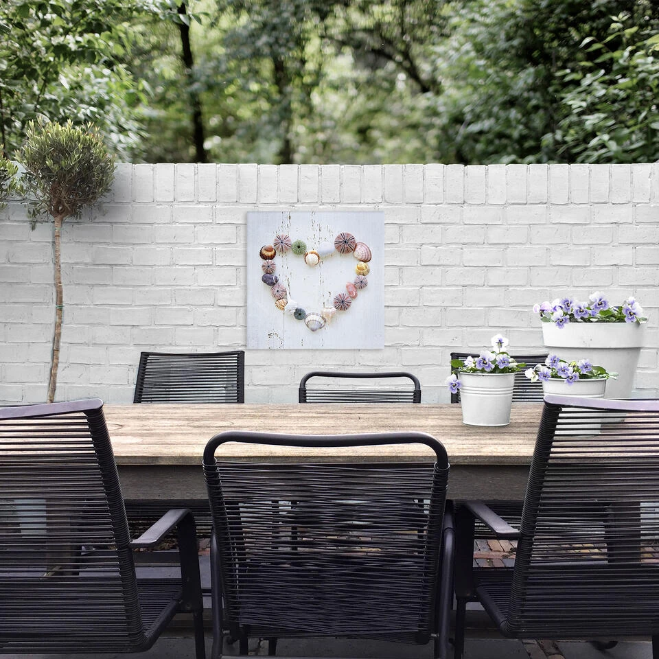 Art For The Home - Buitencanvas - Schelpenhart - 50x50cm 4 Art For The Home - Buitencanvas - Schelpenhart - 50x50cm - Afbeelding 2