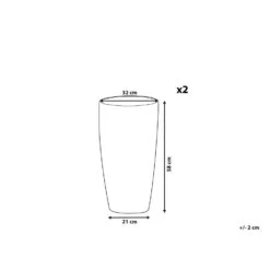 Beliani Plantenbak Voor Buiten LIMENARI - Wit Stenenmix -Groene Hoek 1000095542 0102