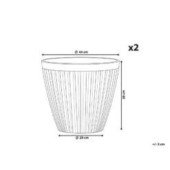 Beliani Plantenbak Voor Buiten POKA - Grijs Stenenmix, Polyresin -Groene Hoek 1000095544 0102