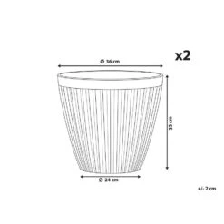 Beliani Plantenbak Voor Buiten POKA - Grijs Stenenmix, Polyresin -Groene Hoek 1000095545 0102