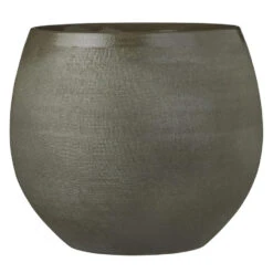 Mica Decorations Bloempot - Donkergroen- Keramiek - 29 X 25 Cm