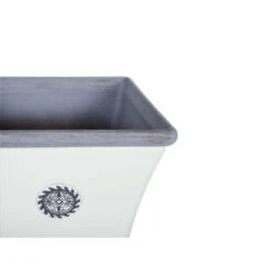 Beliani Plantenbak Voor Buiten ELATEIA - Wit Stenenmix, Polyresin -Groene Hoek 1238030069 0103