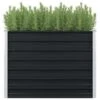 VidaXL Plantenbak Verhoogd 100x100x77cm Gegalvaniseerd Staal Antraciet -Groene Hoek 1268075229