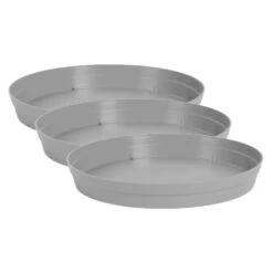 EDA Bloempot - Toscane - Onderschaal - Grijs - Kunststof - D28 Cm -Groene Hoek 12e7219b32314c3c8b52b56fe8b15377