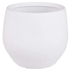 Mica Decorations Bloempot Boule - Mat Wit - Keramiek - 20 X 18 Cm