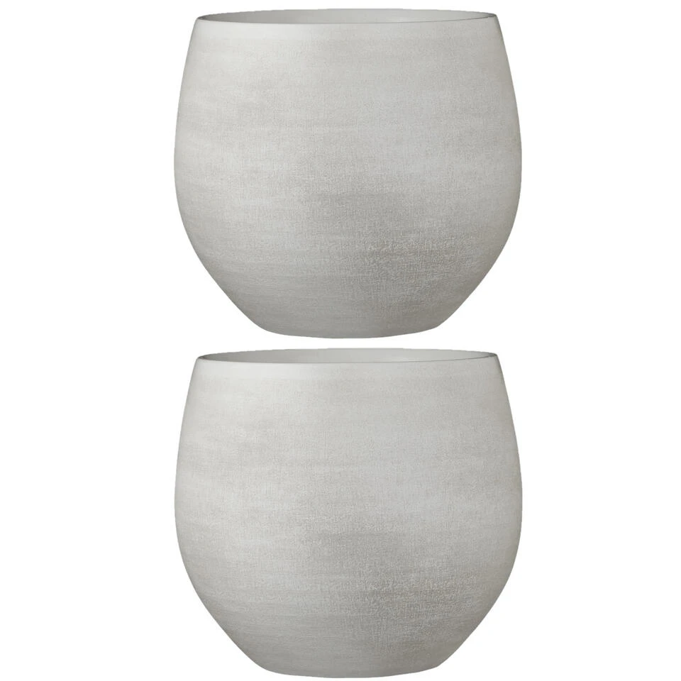 Mica Decorations Bloempot - Creme Wit - Keramiek - 33 X 28 Cm 4 Mica Decorations Bloempot - Creme Wit - Keramiek - 33 X 28 Cm - Afbeelding 2