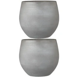 Mica Decorations Bloempot - Grijs - Keramiek - 33 X 28 Cm -Groene Hoek 1355424799 0103