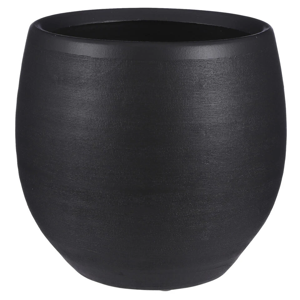 Mica Decorations Bloempot Boule - Mat Zwart - Keramiek - 26 X 23 Cm 3 Mica Decorations Bloempot Boule - Mat Zwart - Keramiek - 26 X 23 Cm