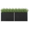 VidaXL Plantenbak Verhoogd 240x80x77 Cm Gegalvaniseerd Staal Antraciet -Groene Hoek 1402241524