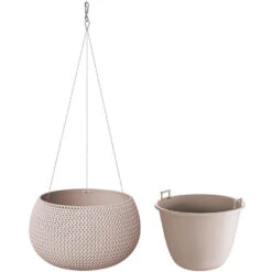 Prosperplast Bloempot Splofy - Taupe - Ophangbaar - Kunststof - 29 Cm