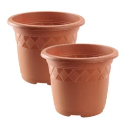 Hega Hogar Bloempot - Terracotta - Kunststof - Rond - 35 Cm -Groene Hoek 1470649c65ac477f82cecb846dc4e4fd