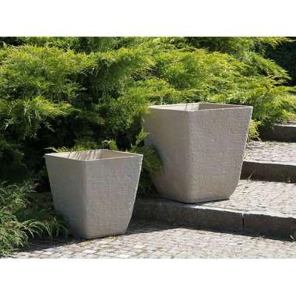 Beliani Plantenbak Voor Buiten DELOS - Beige Stenenmix 4 Beliani Plantenbak Voor Buiten DELOS - Beige Stenenmix - Afbeelding 2
