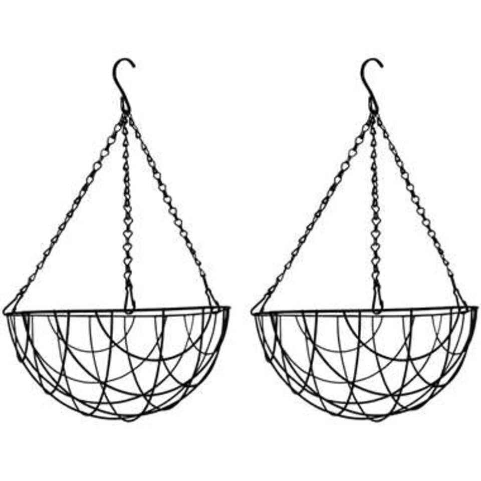 Merkloos Bloempot Hangmand - Zwart - Incl Ophangmateriaal - 30 Cm 4 Merkloos Bloempot Hangmand - Zwart - Incl Ophangmateriaal - 30 Cm - Afbeelding 2