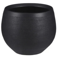 Mica Decorations Bloempot Boule - Mat Zwart - Keramiek - 18 X 15 Cm