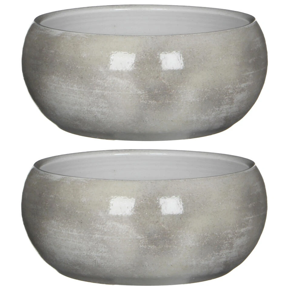 Mica Decorations Bloempot - Schaal - Grijs - Keramiek - 28 X 12 Cm 6 Mica Decorations Bloempot - Schaal - Grijs - Keramiek - 28 X 12 Cm - Afbeelding 4