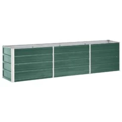 VidaXL Plantenbak Verhoogd 240x40x45 Cm Gegalvaniseerd Staal Groen