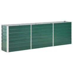 VidaXL Plantenbak Verhoogd 240x40x77 Cm Gegalvaniseerd Staal Groen