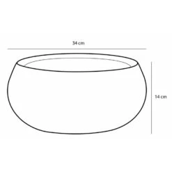Mica Decorations Bloempot - Schaal - Mat Wit - Keramiek - 34 X 14 Cm -Groene Hoek 1657857552 0101