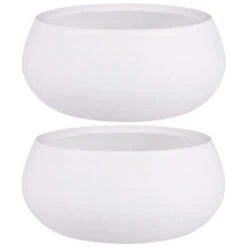 Mica Decorations Bloempot - Schaal - Mat Wit - Keramiek - 34 X 14 Cm -Groene Hoek 1657857552 0102