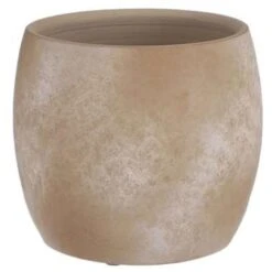 Mica Decorations Bloempot - Creme Stone - Mat - Keramiek - 20 X 18 Cm