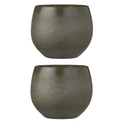 Mica Decorations Bloempot - Donkergroen- Keramiek - 18 X 15 Cm -Groene Hoek 1754409984 0102
