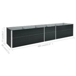 VidaXL Plantenbak Verhoogd 400x80x77 Cm Gegalvaniseerd Staal Antraciet -Groene Hoek 17f05ff188884b82a9adb26876c9de08