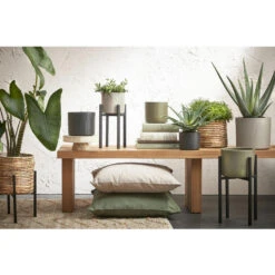 Mica Decorations Bloempot - Donkergrijs - Relief - Keramiek - 13 Cm 6 Mica Decorations Bloempot - Donkergrijs - Relief - Keramiek - 13 Cm -Groene Hoek 1823969846 0102