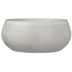 Mica Decorations Bloempot - Schaal - Creme Wit - Keramiek - 34x14 Cm