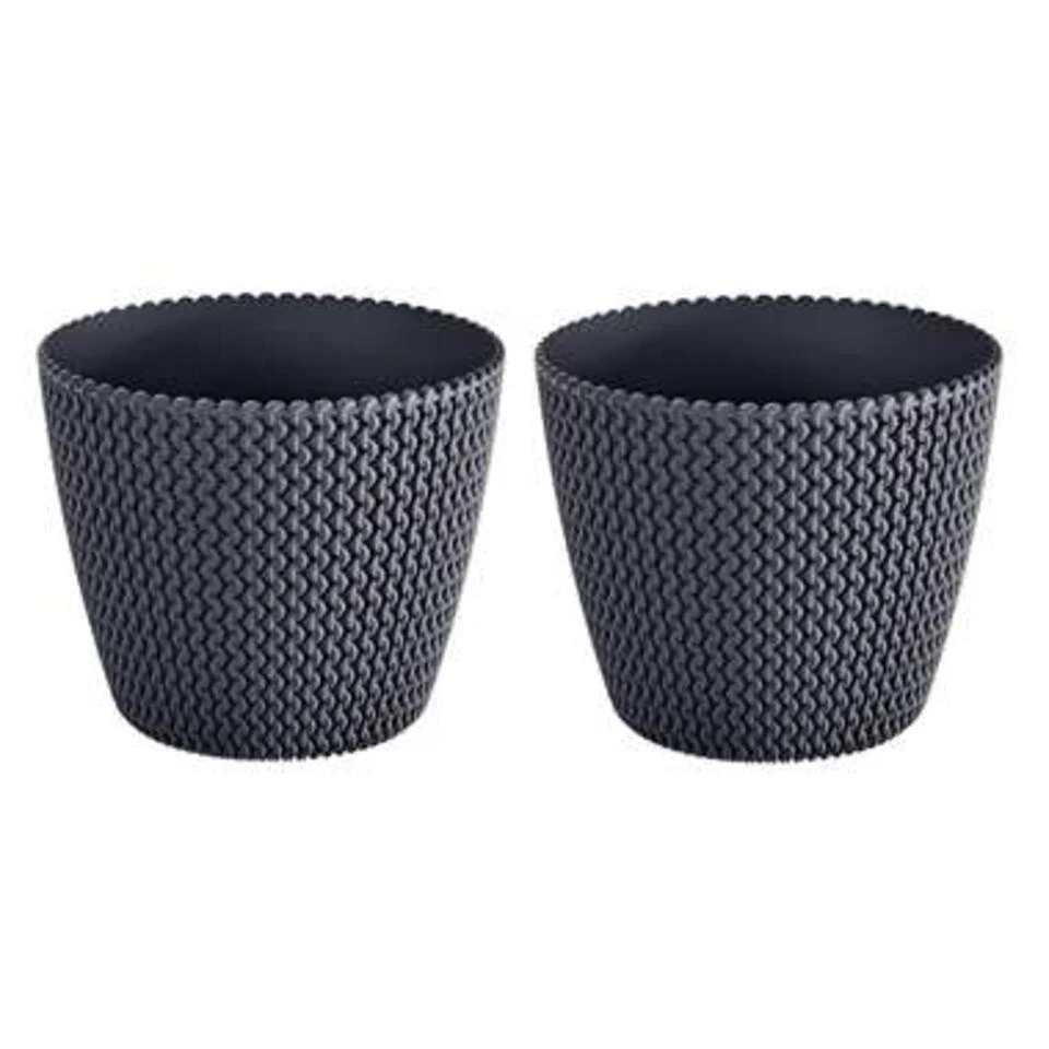 Prosperplast Bloempot Splofy - Antraciet - Voor Buiten - 22 Cm 4 Prosperplast Bloempot Splofy - Antraciet - Voor Buiten - 22 Cm - Afbeelding 2