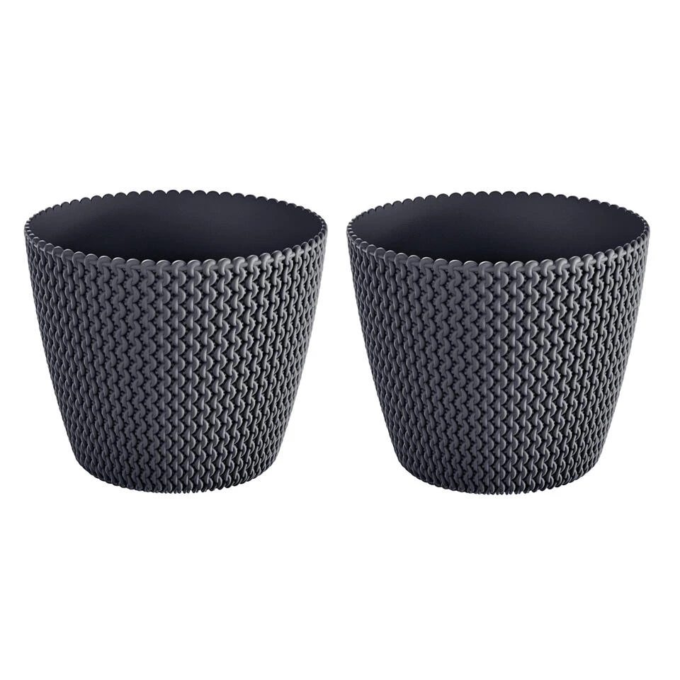 Prosperplast Bloempot Splofy - Antraciet - Voor Buiten - 22 Cm 5 Prosperplast Bloempot Splofy - Antraciet - Voor Buiten - 22 Cm - Afbeelding 3
