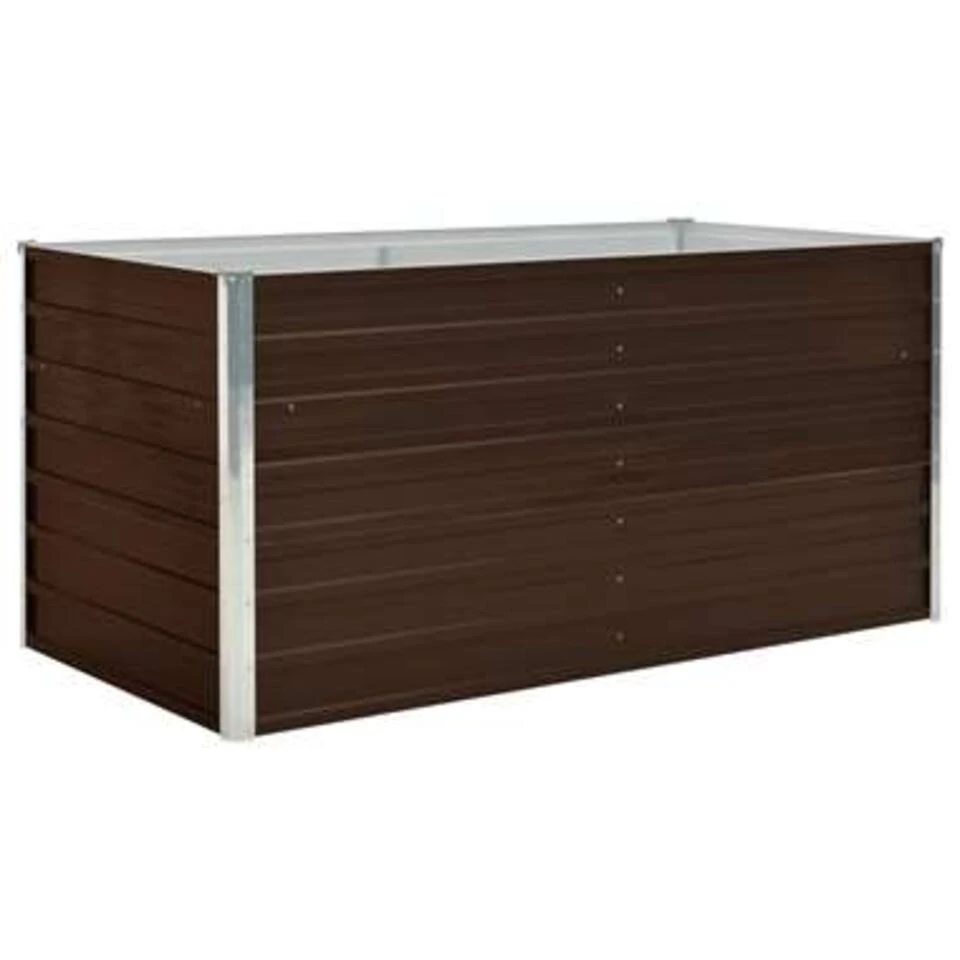 VidaXL Plantenbak Verhoogd 160x80x77 Cm Gegalvaniseerd Staal Bruin 5 VidaXL Plantenbak Verhoogd 160x80x77 Cm Gegalvaniseerd Staal Bruin - Afbeelding 3