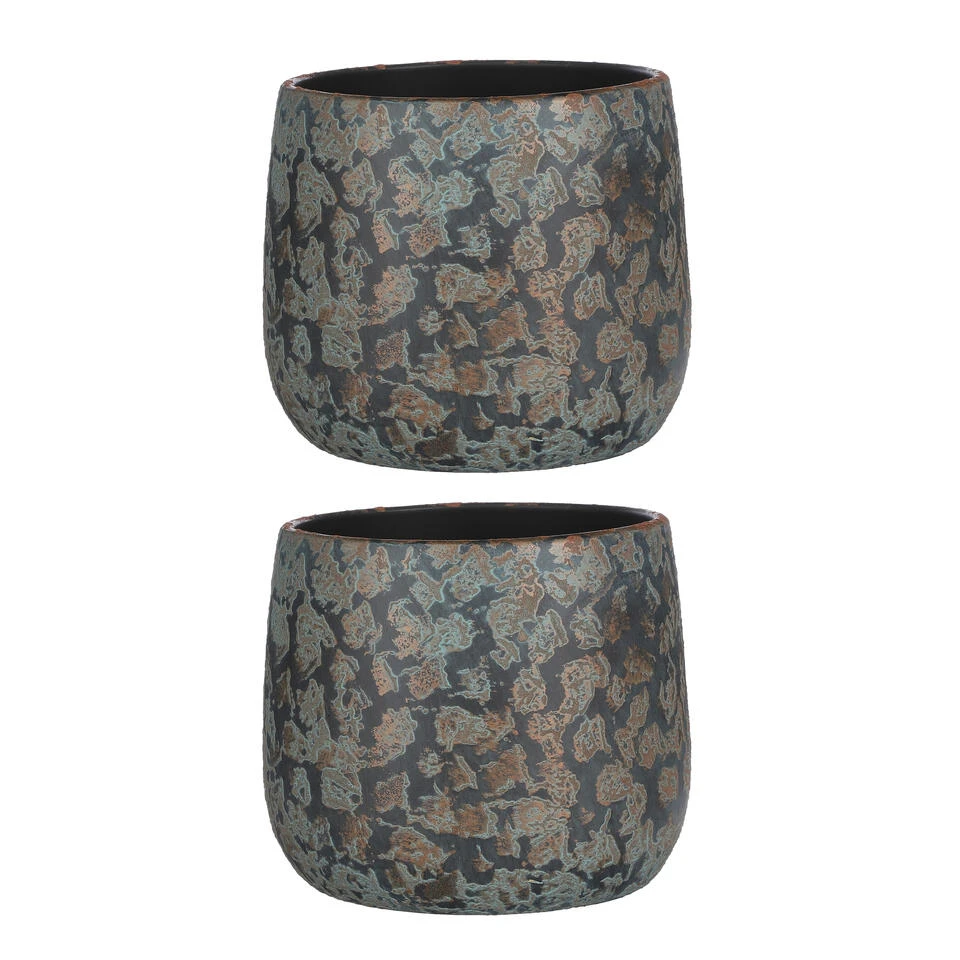 Mica Decorations Bloempot - Koperkleurig - Keramiek - 25 X 20 Cm 5 Mica Decorations Bloempot - Koperkleurig - Keramiek - 25 X 20 Cm - Afbeelding 3