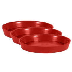 EDA Bloempot - Toscane - Onderschaal - Rood - Kunststof - D28 Cm -Groene Hoek 1c66f2181022442fbc2cc4631346d51a