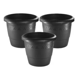 Hega Hogar Bloempot - Antraciet - Kunststof - Sierrand - 35 Cm -Groene Hoek 1ce702e3b66b4bcd820863fd7e265b2c 1