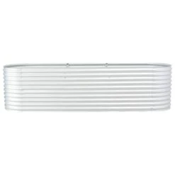 VidaXL Plantenbak Verhoogd 320x80x81 Cm Gegalvaniseerd Staal Zilver -Groene Hoek 2084ee27f7fd435396de8b6a52b780a7