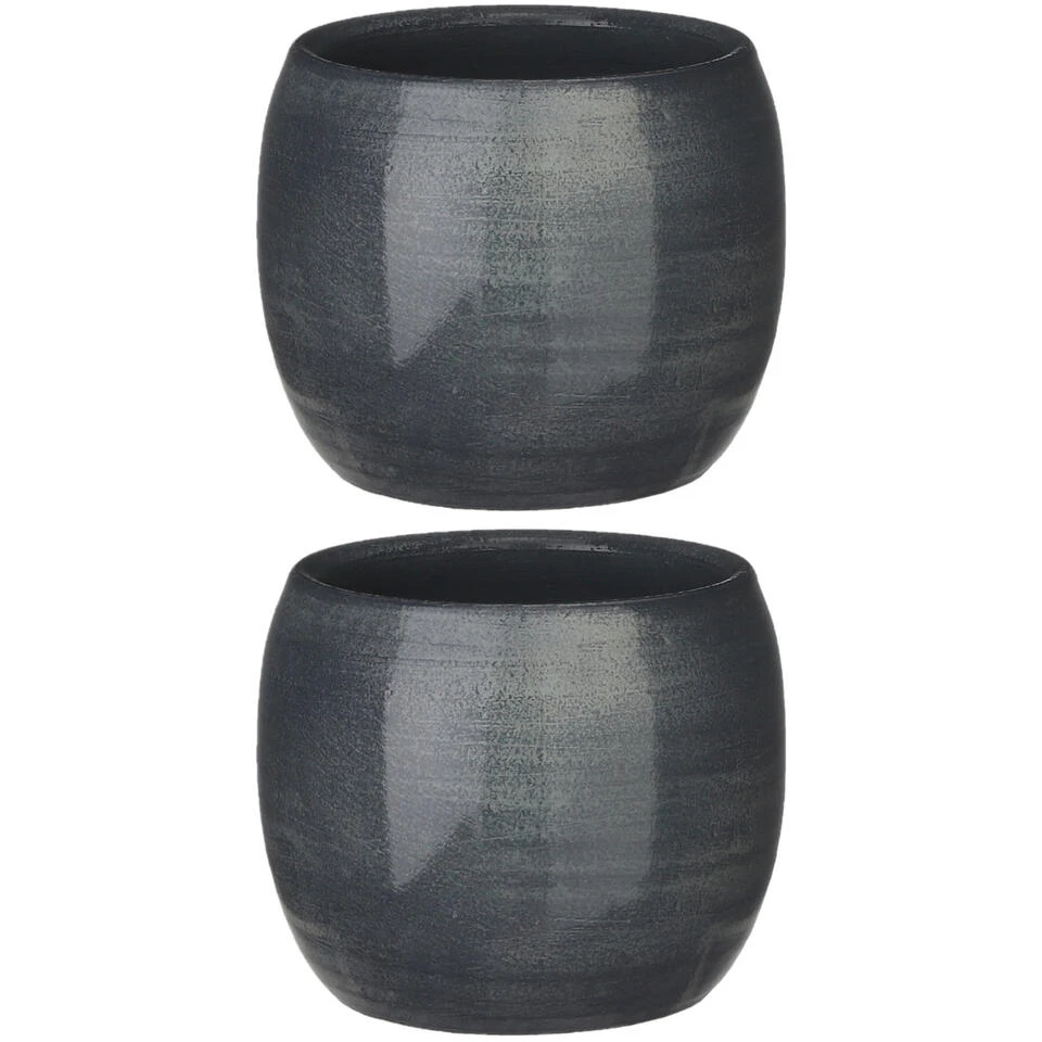 Mica Decorations Bloempot - Donkerblauw - Keramiek - 14 X 12 Cm 4 Mica Decorations Bloempot - Donkerblauw - Keramiek - 14 X 12 Cm - Afbeelding 2
