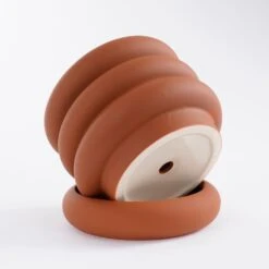 Mica Decorations Ilse Bloempot - H16 X Ø18,5 Cm - Bruin -Groene Hoek 29d199aabf714391ac23ec892a03bced