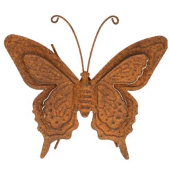 Decoris Muurvlinders - 2x - Tuindecoratie Vlinder - Metaal - Bruin - 23 Cm -Groene Hoek 2a93a119a2ae434dbc982ffa8905879a