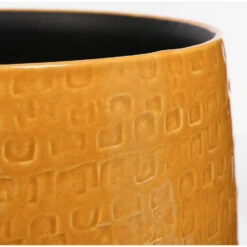 Mica Decorations Plantenpot/bloempot - Keramiek Okergeel - D32/H30 Cm -Groene Hoek 2a9e503562b244db8a7077d877b6b3a0