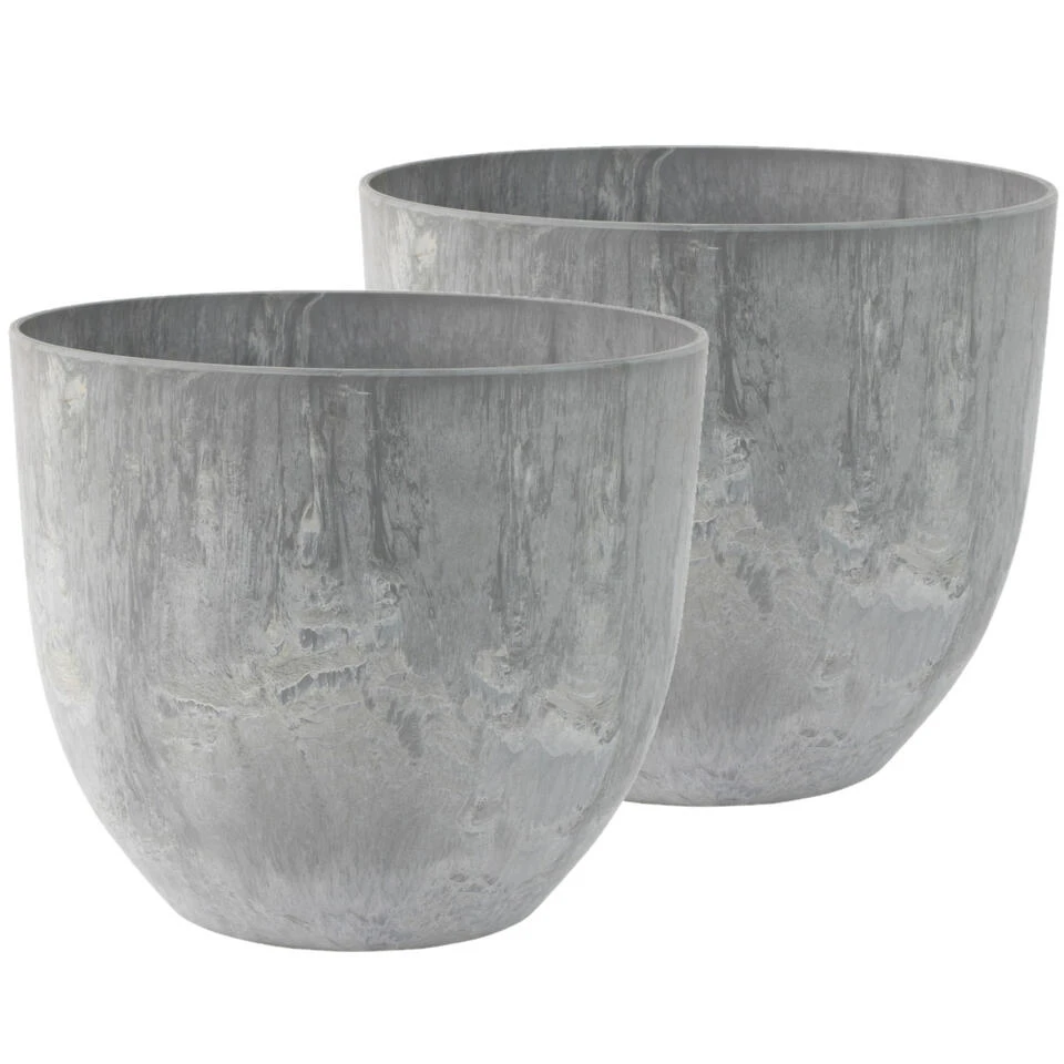 Ter Steege Plantenpot - Betongrijs - Kunststof - 33 X 29 Cm 5 Ter Steege Plantenpot - Betongrijs - Kunststof - 33 X 29 Cm - Afbeelding 3