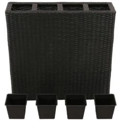 VidaXL Plantenbak Verhoogd Met 4 Potten 2 St Poly Rattan Zwart -Groene Hoek 2f664eac4a6b4d5b8a2231c04780f5d1
